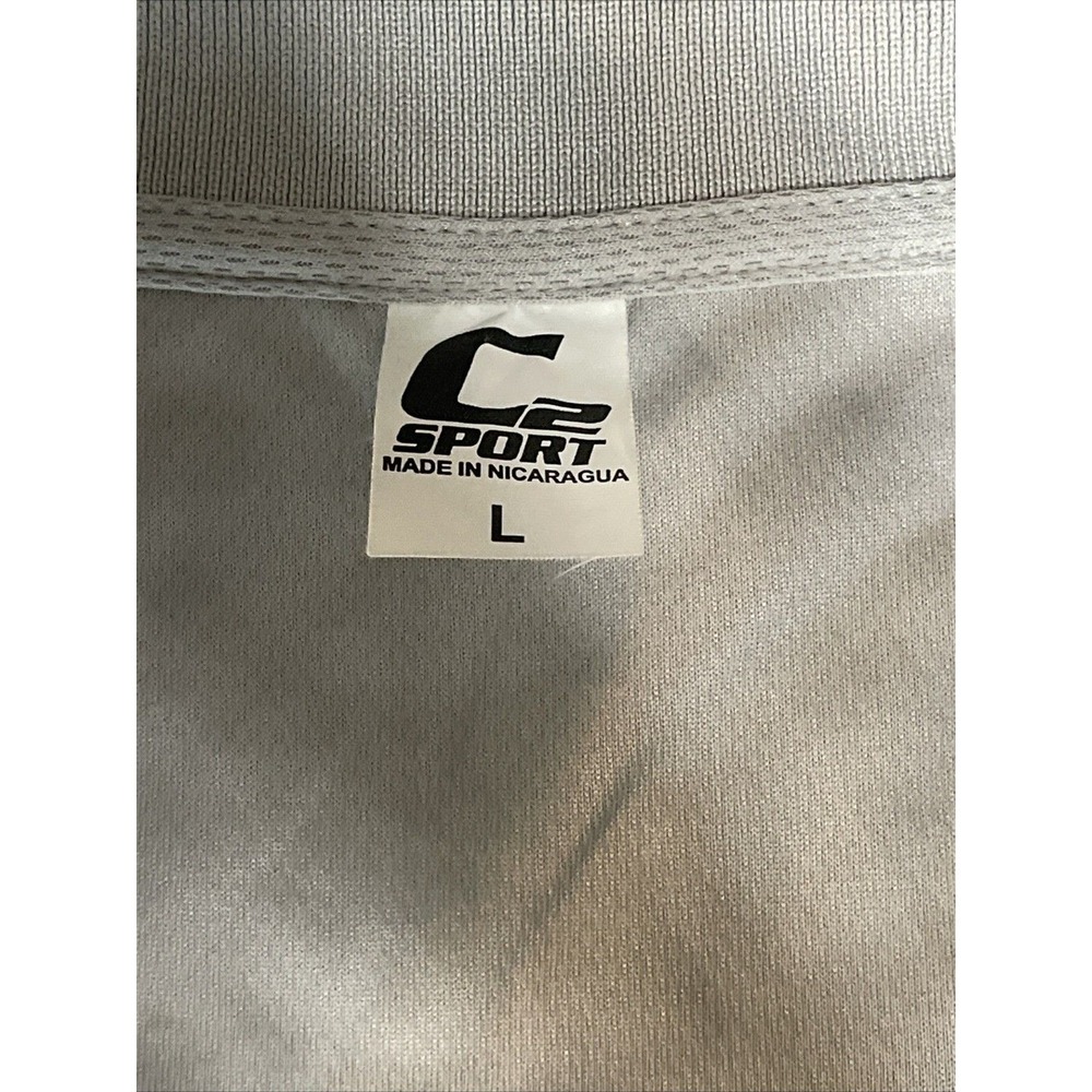 C2 Sport Basketball Polo Shirt Mens Large Gray Excellent Lion Mascot Embroidered - Picture 3 of 4
